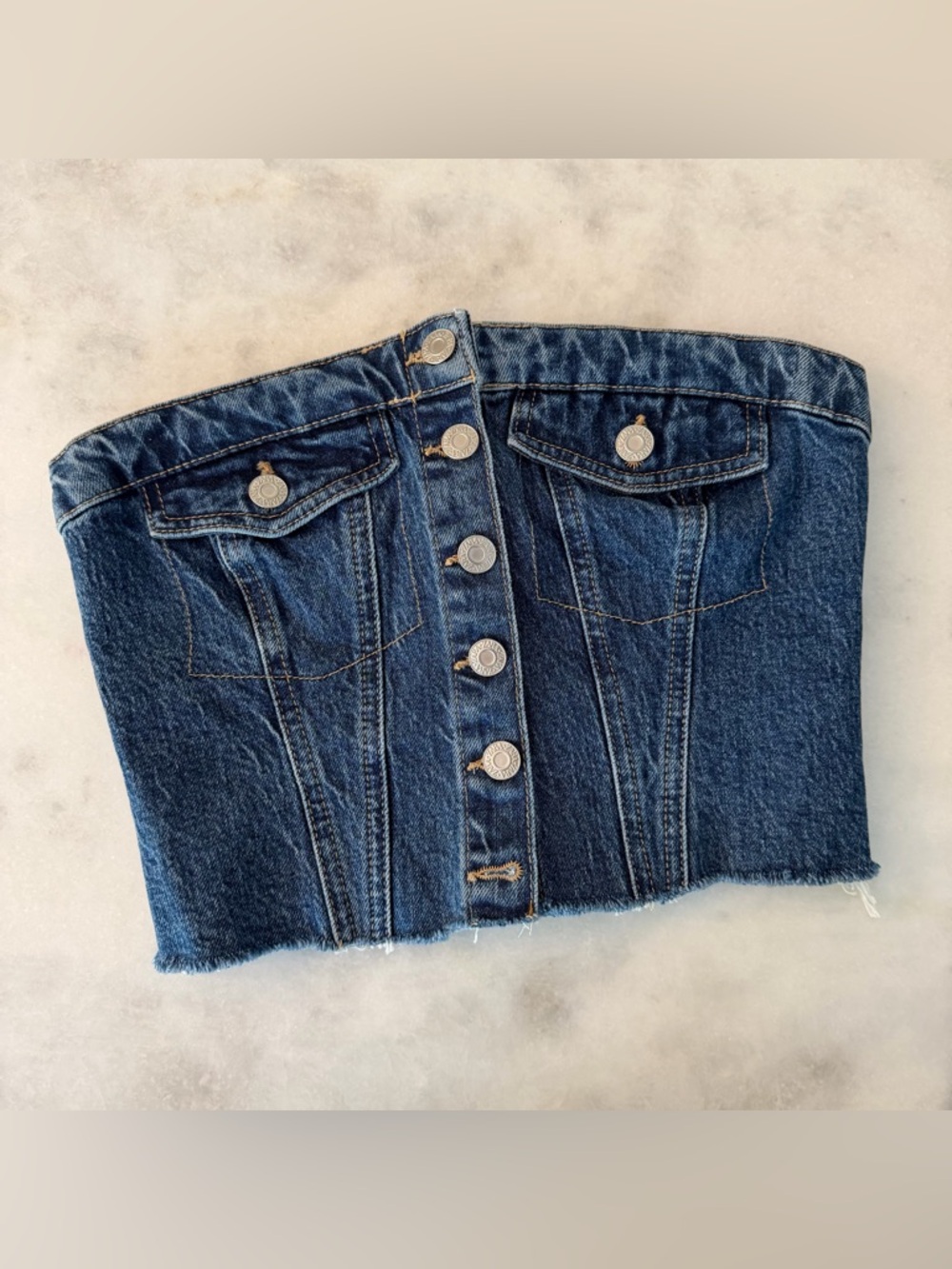 Zara Denim Corset Top